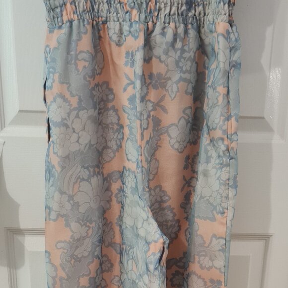 Anthropologie Somerset Jumpsuit Light Blue Peach Organza Size Small NWT - Picture 9 of 11